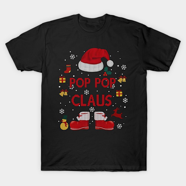 Funny Santa Costume Pop Pop Claus Xmas Pyjama Tee T-Shirt by calvinglory04